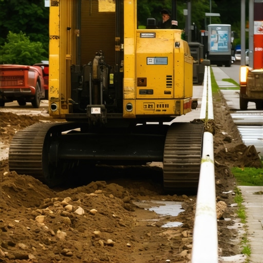 Deep Vacuum Excavation in Urban Soil Layers Professional vacuum excavation equipment operating in urban environment with layered soil