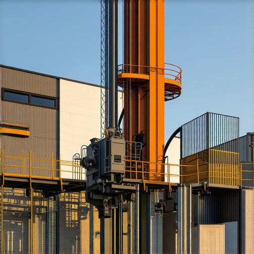 Urban construction site with borehole drilling and daylighting technology in use, showcasing advanced equipment and safety features.