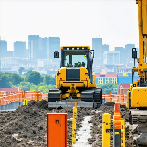 Innovative Urban Construction Site with Daylighting and Vacuum Excavation Construction site in city with daylighting and vacuum excavation equipment