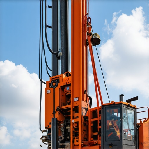 Advanced Borehole Drilling Technology Urban construction site with modern borehole drilling equipment