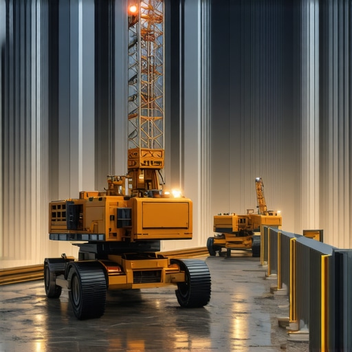 Future Construction Site Technologies A modern construction site featuring digital twins, autonomous machinery, and IoT infrastructure in a smart city setting