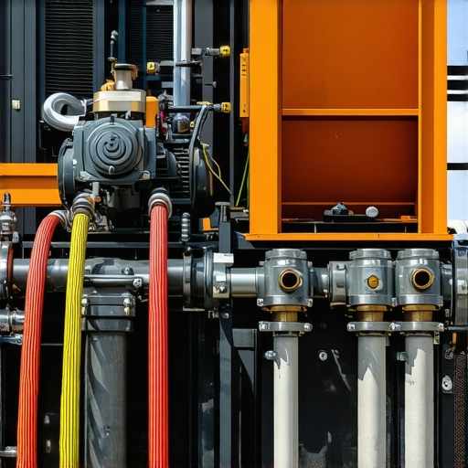 Modern vacuum excavation system with hoses and operator on a construction site