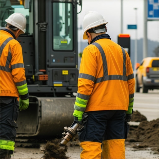 Operator using vacuum excavation equipment to uncover underground utilities safely