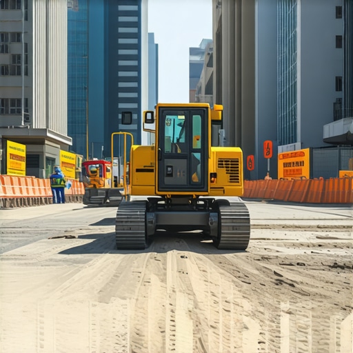Construction site showing vacuum excavation and daylighting for utility exposure in city