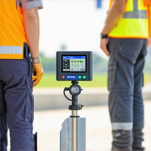 Digital Water Monitoring Tool in Borehole Technician checking digital water level sensor in a borehole