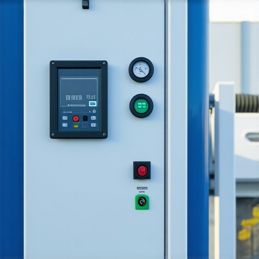 A technician operating a high-tech vacuum excavator with digital control panel.
