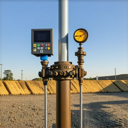 Close-up of borehole sensors and monitoring devices used for long-term site upkeep.