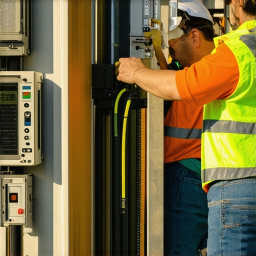 Borehole Pump Testing Scene Technicians measuring water levels during borehole testing with specialized equipment