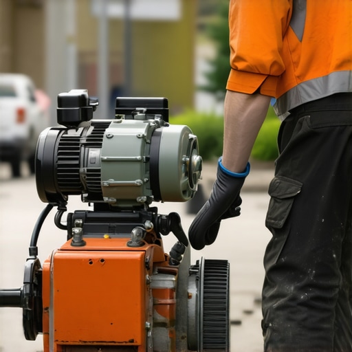 Technician performing daylighting with vacuum excavation tools near underground utilities.
