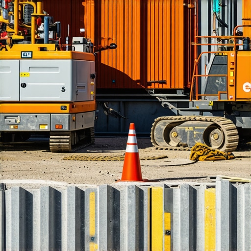 Construction site showing exposed utilities and soil removal with vacuum excavation in an urban environment.